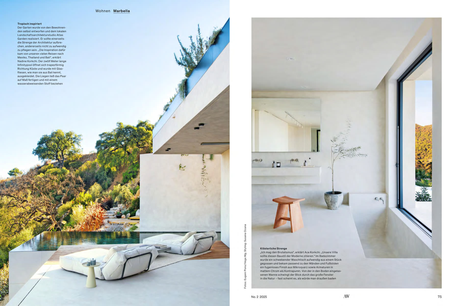 A&W spread — pool and bathroom